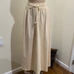 NWT Since 2005 Beige Midi Skirt with Drawstring Waist Size M